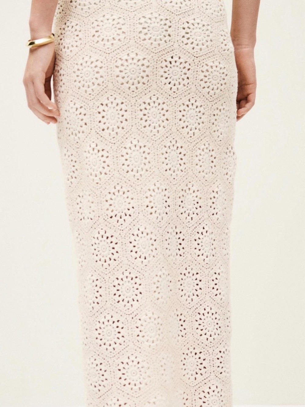 ba&sh Cream Crochet Midi Wrap Skirt - Picture 5 of 8